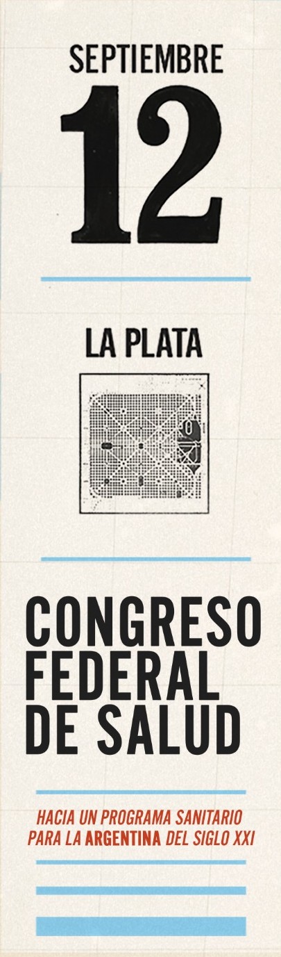 Afiche del Congreso Federal de Salud: 12 de septiembre, La Plata