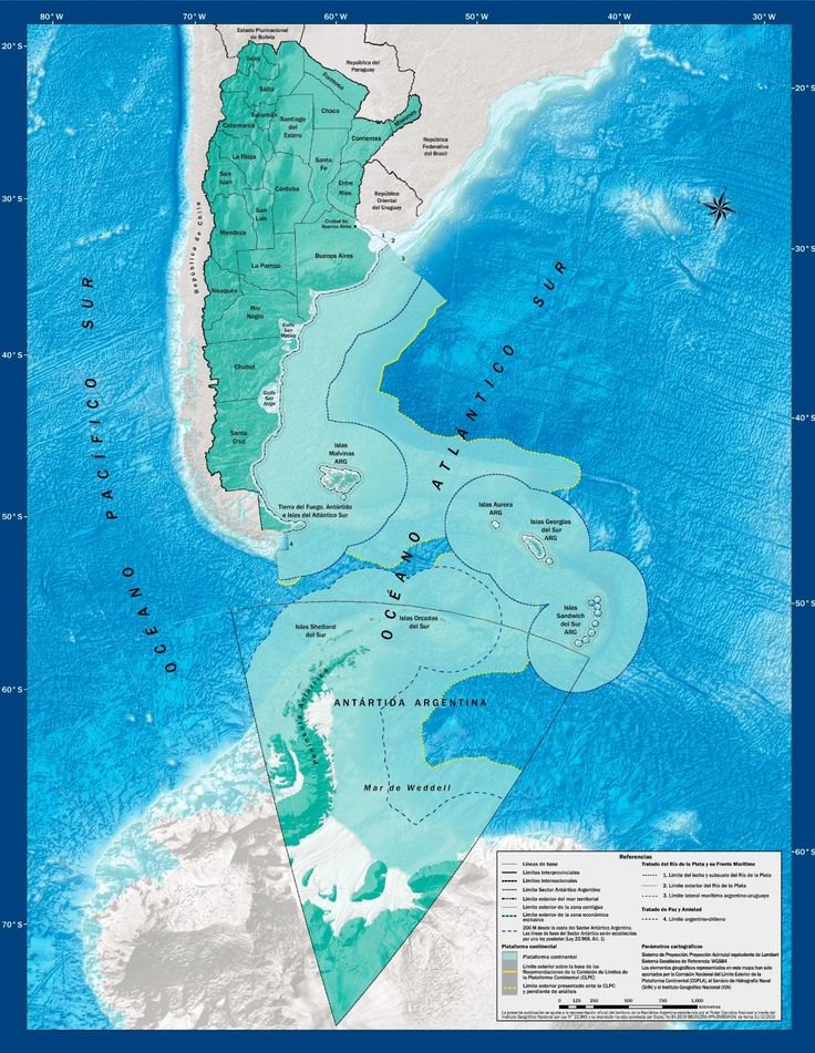 Mapa bicontinental de la Republica Argentina