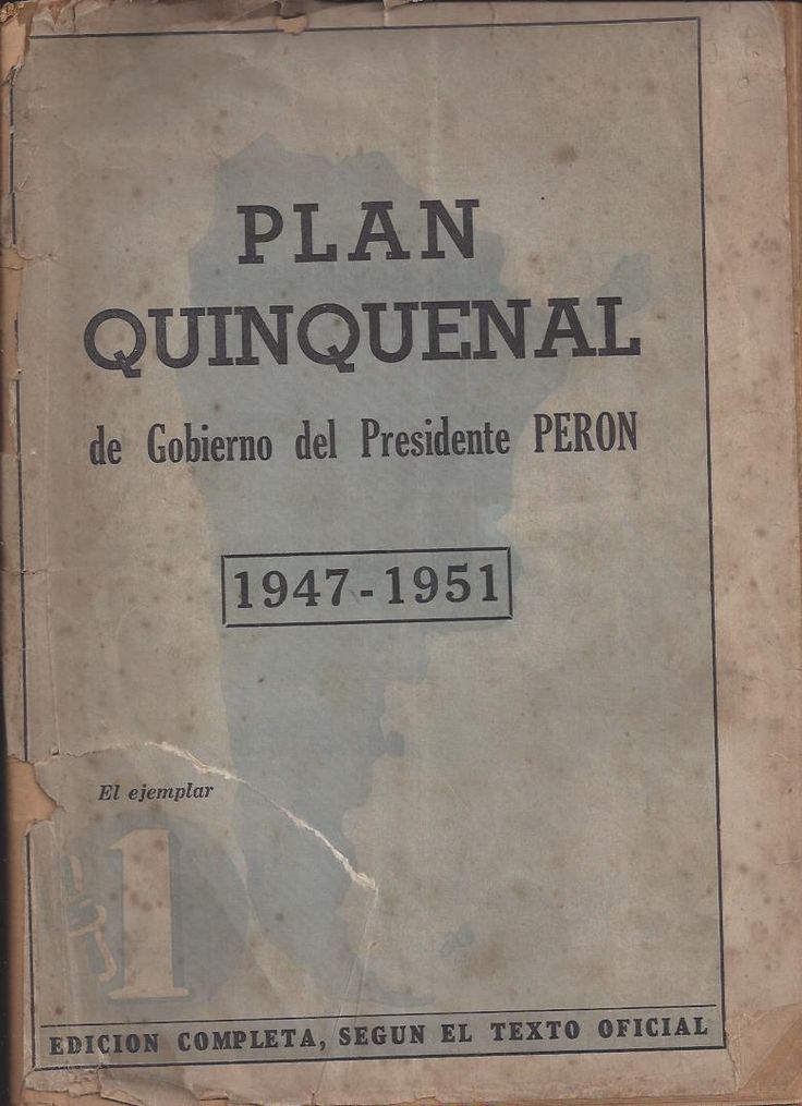 Tapa del Plan Quinquenal 1947-1951